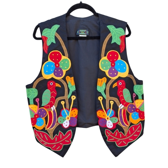 Sed's Crafts Jackets & Blazers - Sed's Crafts Handmade Mola Art Vest  Made In Panama  Women Size Small